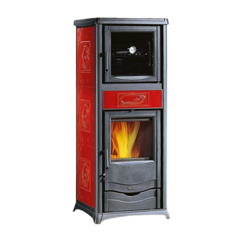 Ιταλική ξυλόσομπα με φούρνο La Nordica Rossella Plus Forno Evo red, 9.1kW | Ιταλικές ξυλόσομπες και Ενεργειακά τζάκια |  |