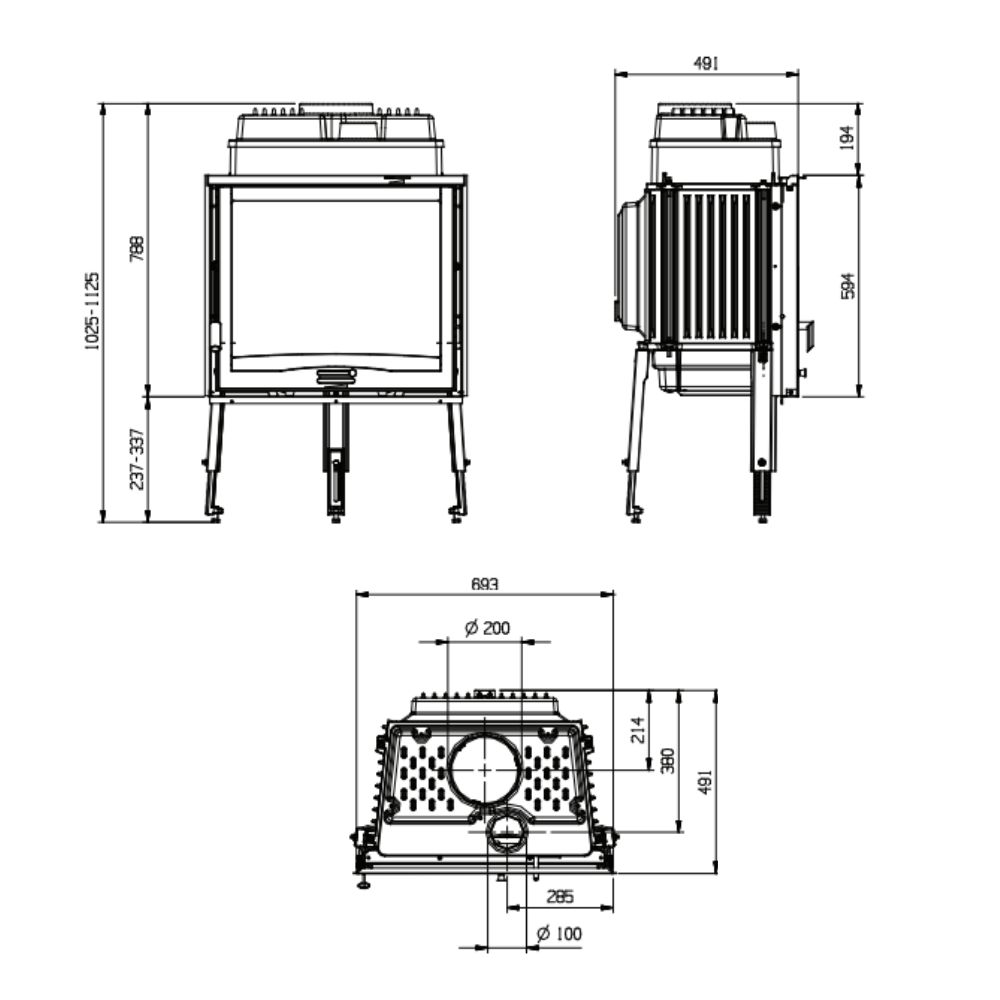 Ιταλικό μαντεμένιο τζάκι ξύλου La Nordica Focolare 70 Piano, 7.0kW | Ιταλικές ξυλόσομπες και Ενεργειακά τζάκια |  |