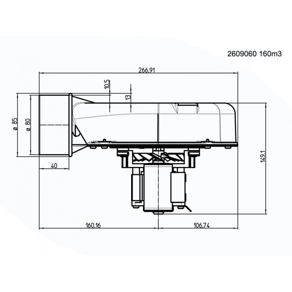 Smoke extractor fan 162m³/h 57W 310Pa | για Σόμπες Pellet | Ανταλλακτικά |