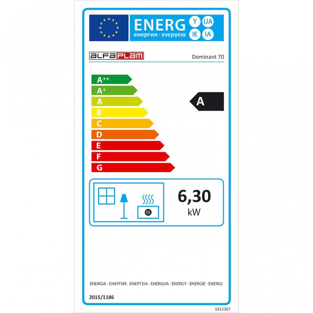 Μασίνα ξύλου με φούρνο Alfa Plam Dominant 70 Anthracite, 6.3kW | Μασίνες Ξύλου με Φούρνο | Μασίνες Ξύλου |